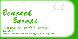 benedek barati business card